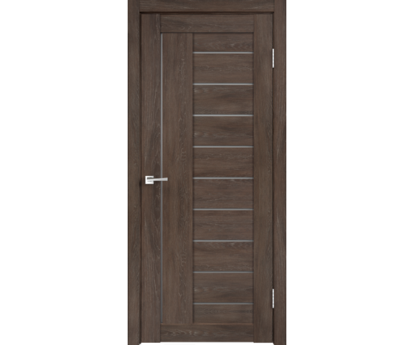Межкомнатная дверь экошпон LINEA 3 со стеклом без притвора Дуб шале корица 700х2000