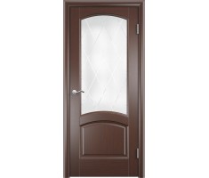 Межкомнатная дверь шпон КРИСТА ЛАЙТ со стеклом цвет Тонированный черный дуб 600х2000