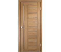 Межкомнатная дверь экошпон LINEA 3 со стеклом без притвора Дуб золотой 600х2000