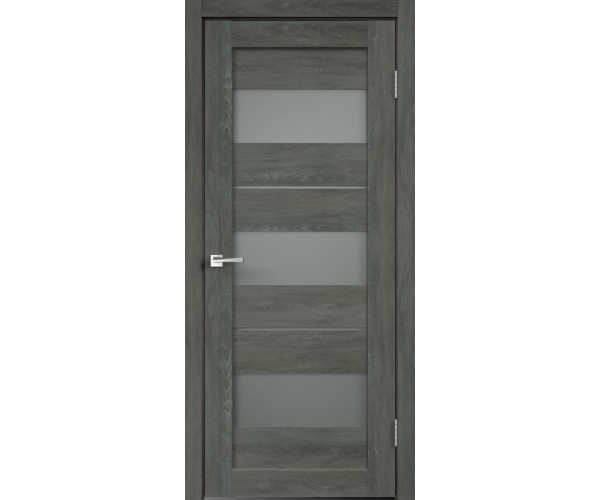 Межкомнатная дверь экошпон DUPLEX12 со стеклом без притвора Дуб шале графит 900х2000