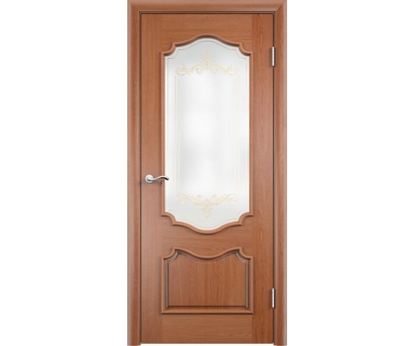 Межкомнатная дверь шпон ВЕРОНА со стеклом цвет Дуб 600х2000