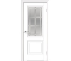 Межкомнатная дверь экошпон ALTO 8 со стеклом без притвора Эмалит белый 700х2000