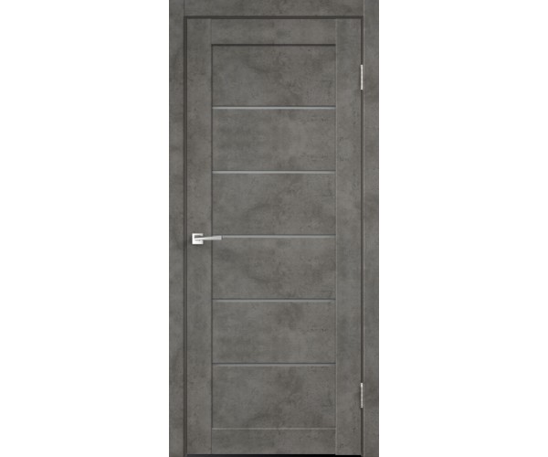 Межкомнатная дверь MASTER FOIL LOFT 1 со стеклом без притвора Бетон тёмно-серый 900х2000