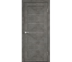 Межкомнатная дверь MASTER FOIL LOFT 1 со стеклом без притвора Бетон тёмно-серый 400х2000