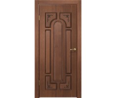 Межкомнатная дверь экошпон ПАЛЕРМО глухое Дуб янтарный патина чёрная 900х2000