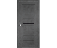 Межкомнатная дверь экошпон NEXT 2 со стеклом без притвора Муар тёмно-серый 900х2000