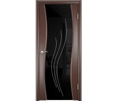 Межкомнатная дверь шпон РИО со стеклом цвет Тонированный черный дуб 900х2000