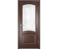 Межкомнатная дверь шпон КРИСТА ЛАЙТ со стеклом цвет Тонированный черный дуб 700х2000