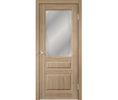 Межкомнатная дверь экошпон VILLA со стеклом 3V без притвора Дуб европейский 700х2000