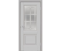 Межкомнатная дверь экошпон ALTO 8 со стеклом без притвора Эмалит серый 900х2000