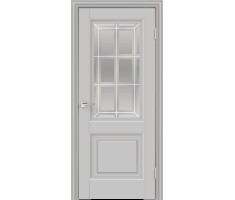 Межкомнатная дверь экошпон ALTO 8 со стеклом без притвора Эмалит серый 900х2000