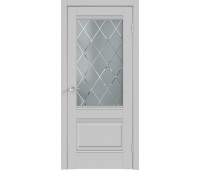 Межкомнатная дверь экошпон ALTO со стеклом 2V без притвора Эмалит серый 700х2000