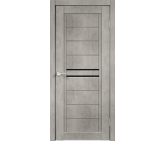 Межкомнатная дверь экошпон NEXT 2 со стеклом без притвора Муар светло-серый 700х2000