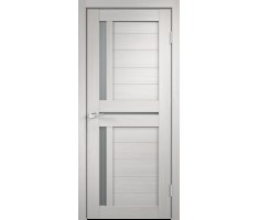 Межкомнатная дверь экошпон DUPLEX 3 со стеклом без притвора Дуб белый 900х2000