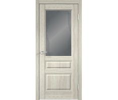 Межкомнатная дверь экошпон VILLA со стеклом 3V без притвора цвет Дуб дымчатый 900х2000