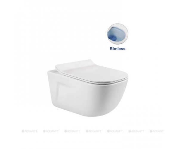 Унитаз подвесной Vincea Idea VT1-33 безободковый, цвет белый, ультратонкое soft-close сиденье